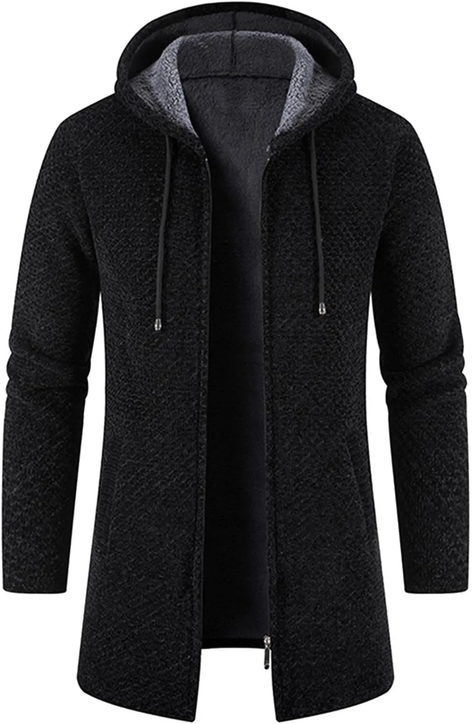Mens Thick Knitted Cardigan Sweaters Warm Sherpa Fleece Lined Stripe Hoodie Jackets Winter Jacket Cardigan Sweater Coats