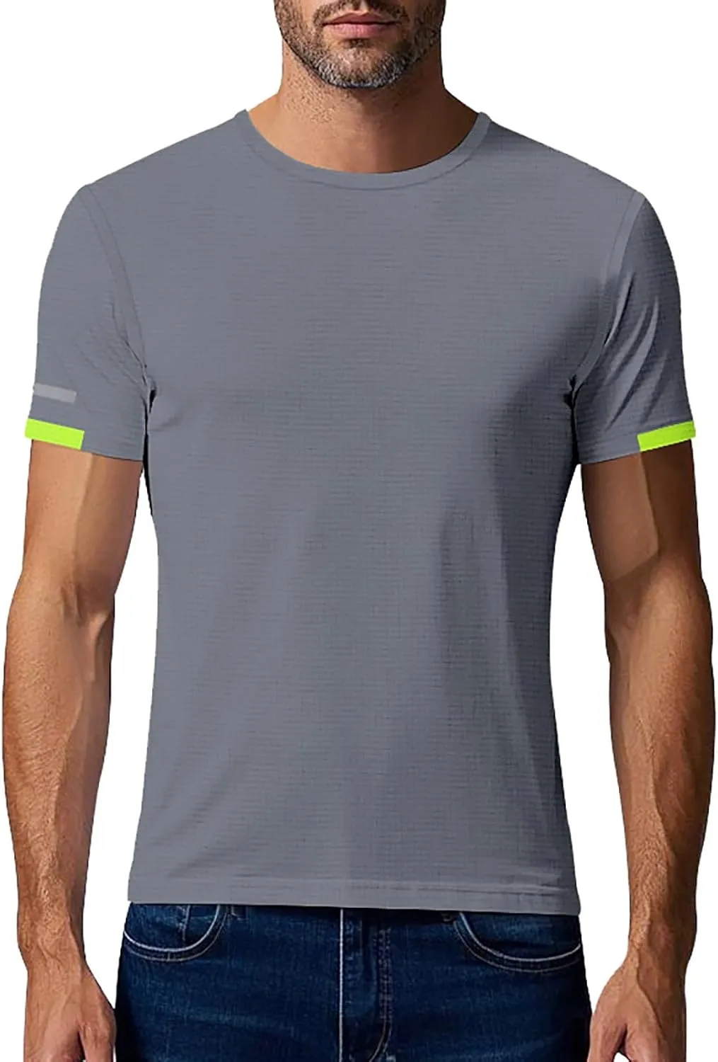 Mens Workout Shirts Quick Dry Running Athletic Moisture Wicking Tees Summer Casual Short Sleeve Crewneck Muscle Tops