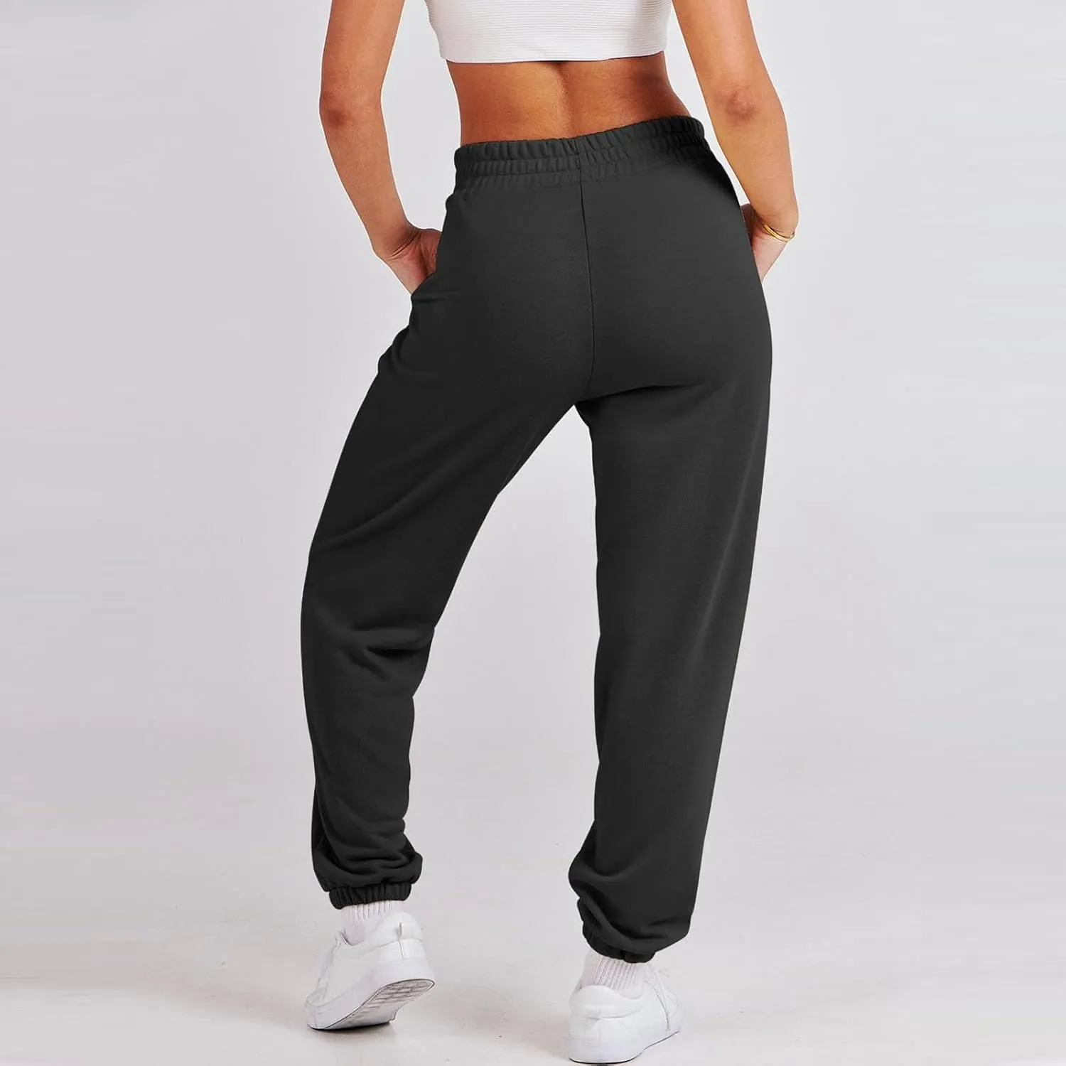 midelxp Athletic Jogger Sweatpants Women Baggy High Waisted Fleece Joggers with Pockets Comfy Lightweight Lounge Pants 2024