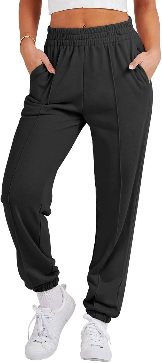 midelxp Athletic Jogger Sweatpants Women Baggy High Waisted Fleece Joggers with Pockets Comfy Lightweight Lounge Pants 2024