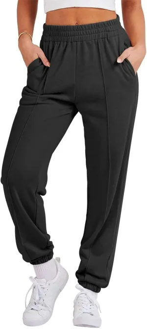 midelxp Athletic Jogger Sweatpants Women Baggy High Waisted Fleece Joggers with Pockets Comfy Lightweight Lounge Pants 2024