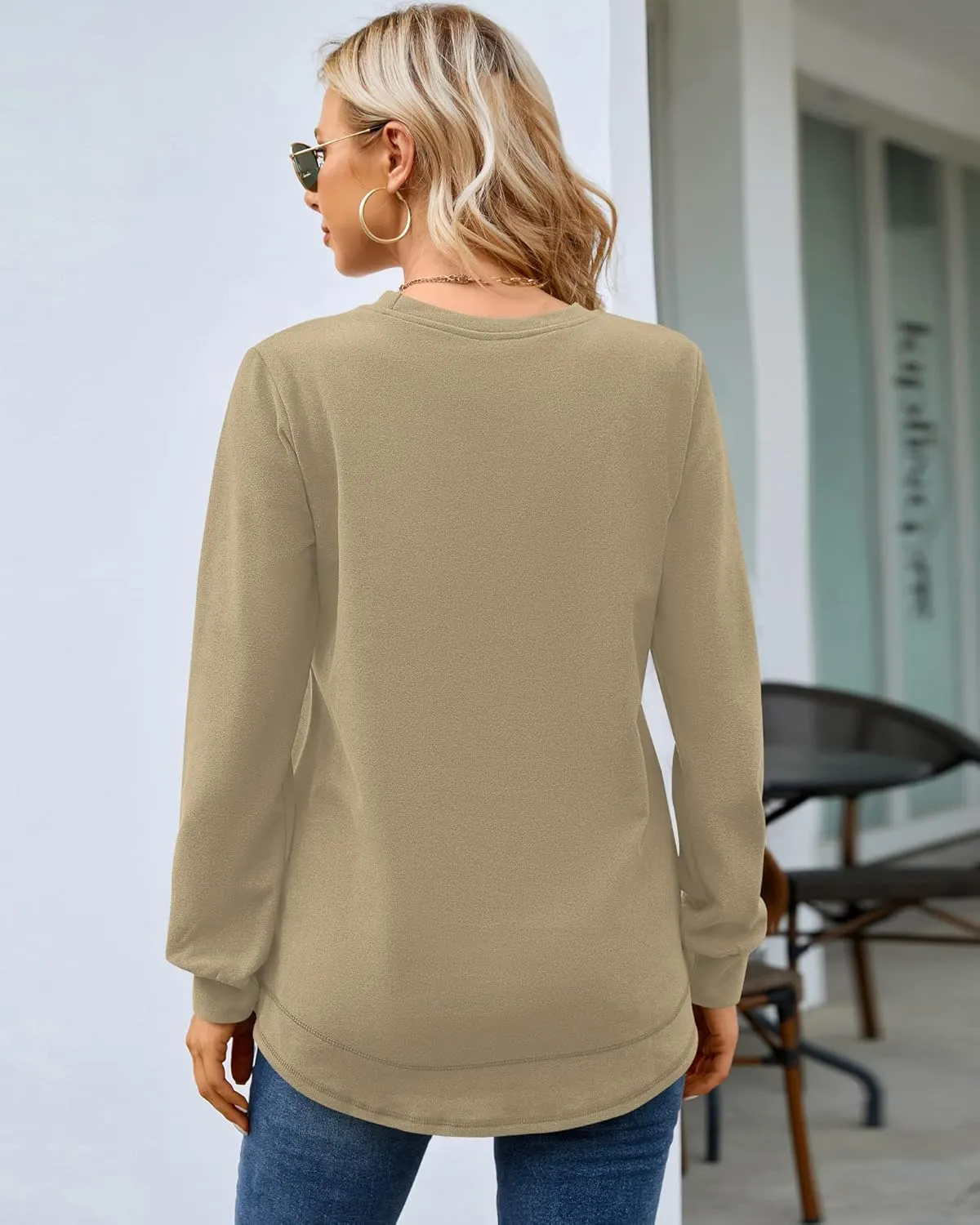 MOLERANI Sweatshirts for Women Casual Long Sleeve Crewneck Shirts Tunic Tops