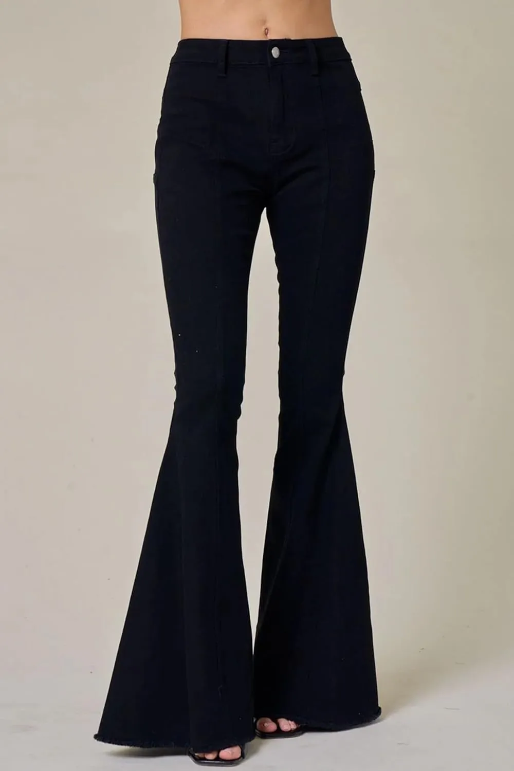 Mxiqqpltky Star Patchwork Bell Bottom Jeans for Women Mid Waist Bootcut Flare Jeans Stretch Straight Leg Skinny Denim Pants