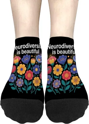 Neurodiversity Is Beautiful No Show Socks Womens Invisible Sock Mens