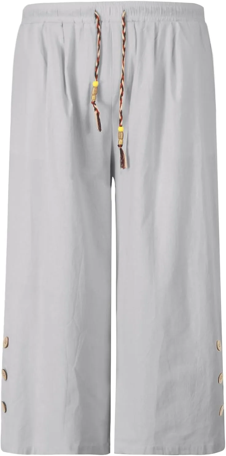 Ninja Pants Harem Men Summer Wear Lounge Linen Hip Hop Hippie Trousers Mens Beach for Everyday Bohemian Cotton