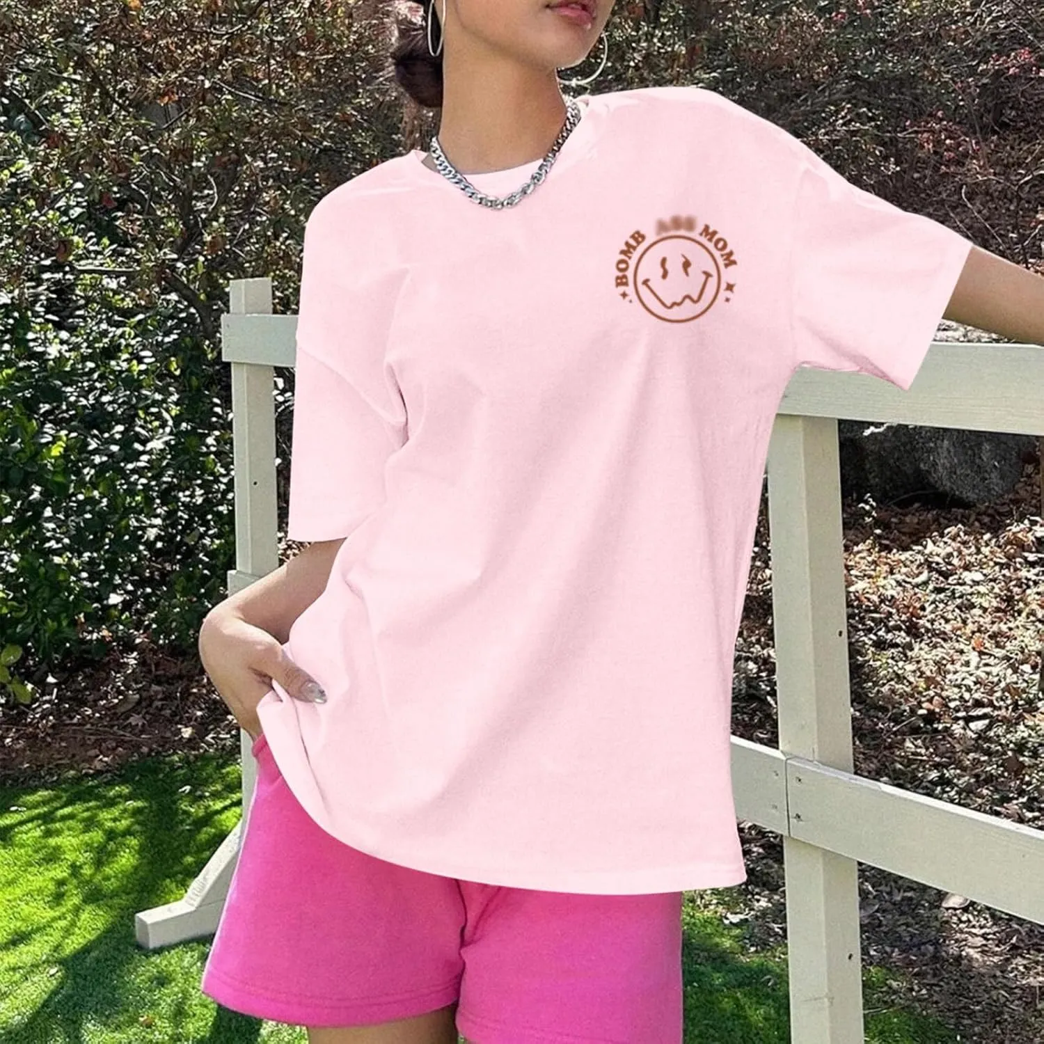 Oversized Mama Shirts for Women Funny Mom Letter Printed Tshirts Mom Life Graphic Tees Shirt Cute Casual Summer Top
