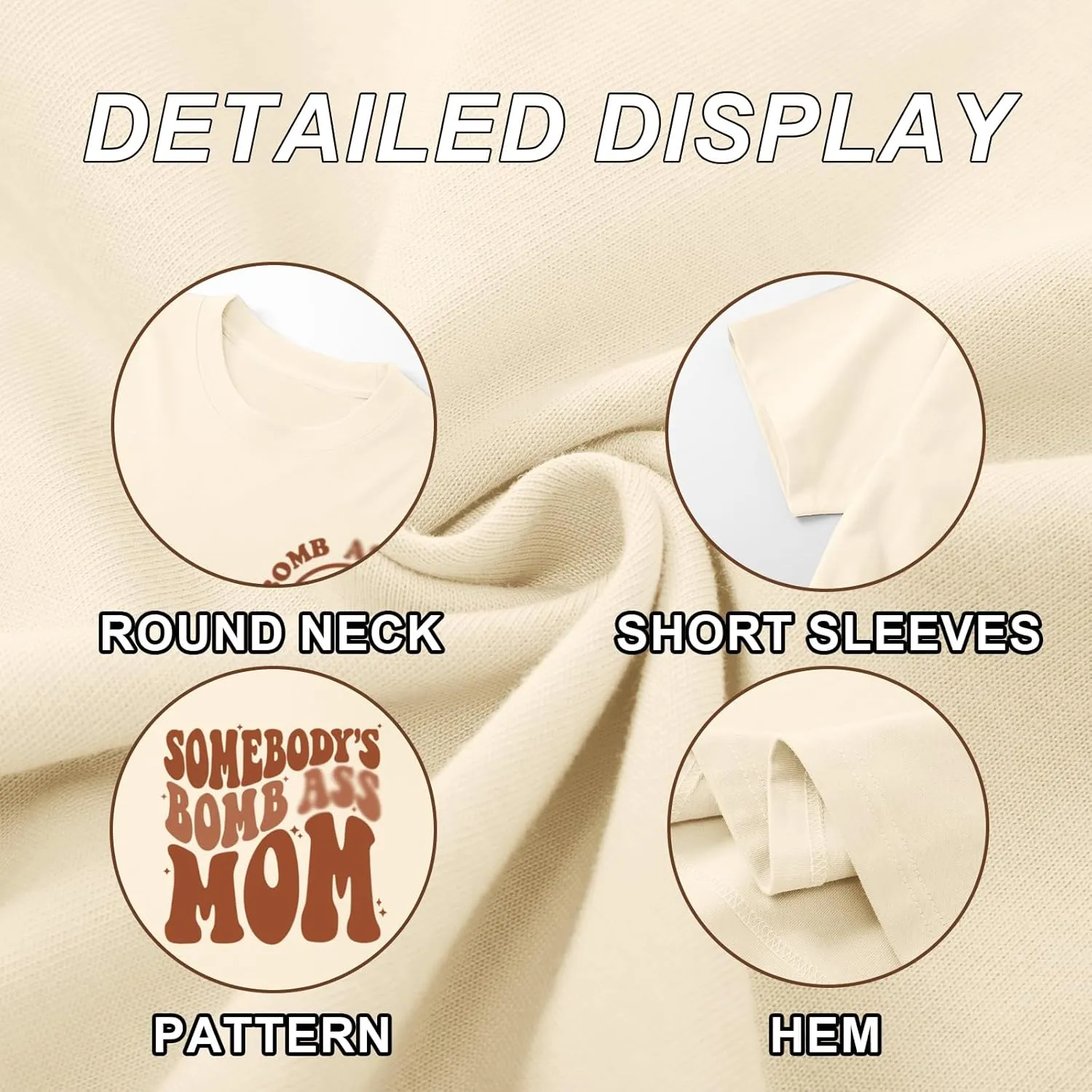 Oversized Mama Shirts for Women Funny Mom Letter Printed Tshirts Mom Life Graphic Tees Shirt Cute Casual Summer Top