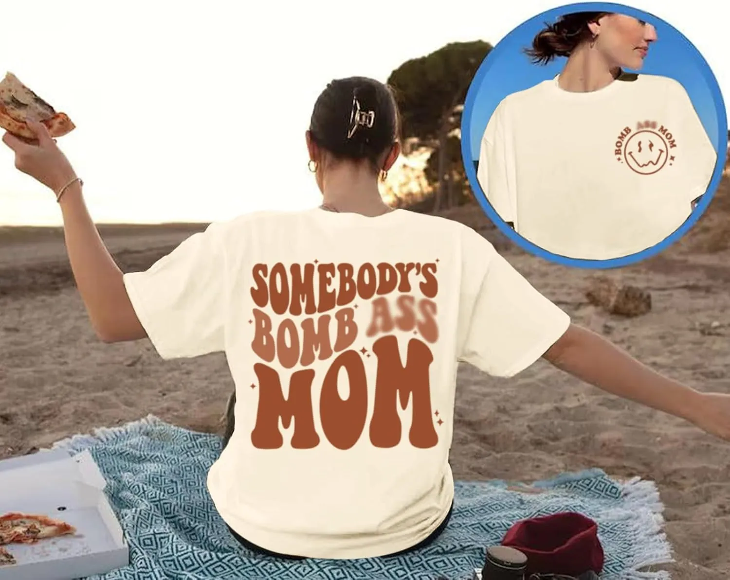 Oversized Mama Shirts for Women Funny Mom Letter Printed Tshirts Mom Life Graphic Tees Shirt Cute Casual Summer Top