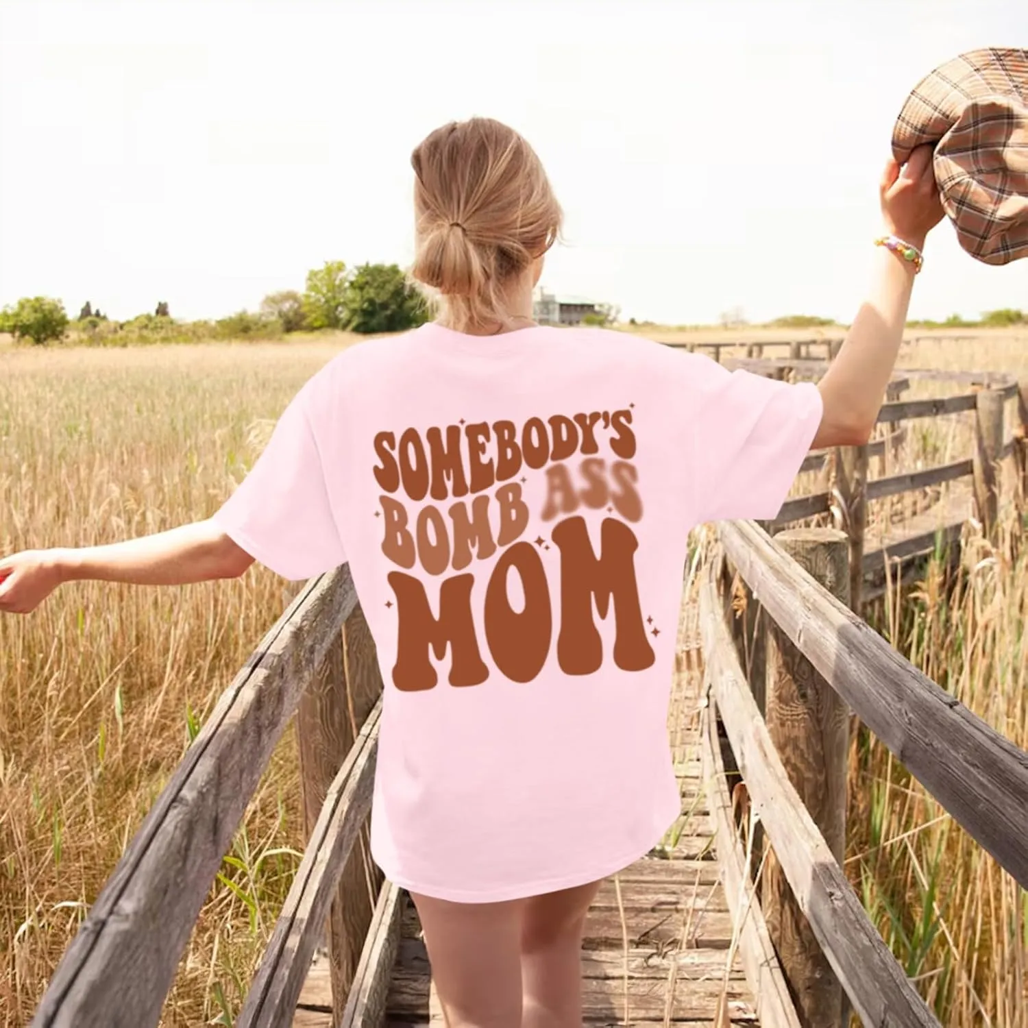 Oversized Mama Shirts for Women Funny Mom Letter Printed Tshirts Mom Life Graphic Tees Shirt Cute Casual Summer Top