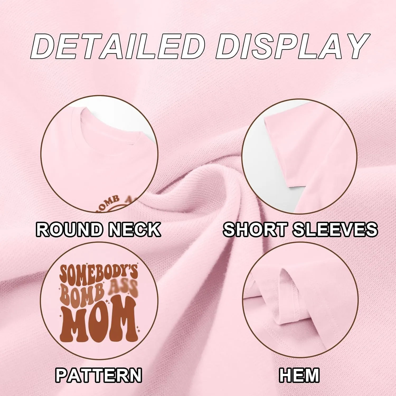 Oversized Mama Shirts for Women Funny Mom Letter Printed Tshirts Mom Life Graphic Tees Shirt Cute Casual Summer Top