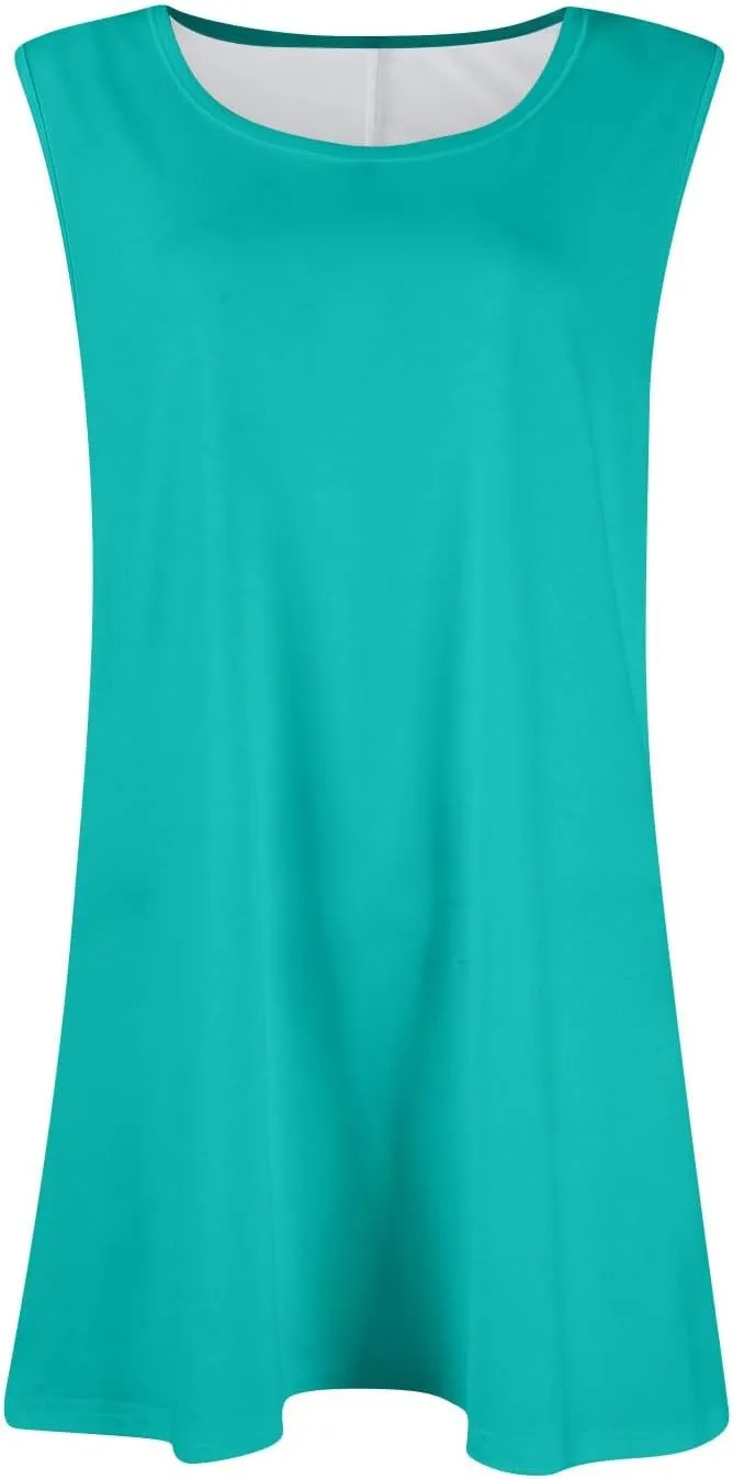 Oversized Tshirts Shirts for Women Dressy Plain Sleeveless Camisole Plus Size Tank Soild Loose Fit Flowy Hide Belly Top