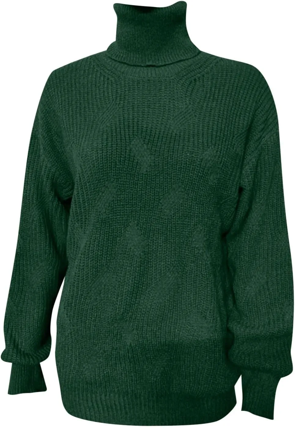 Oversized Turtleneck Sweater Women Mock Neck Long Sleeve Chunky Knit Sweaters Cozy Cowl High Neck Knitted Jumper Top