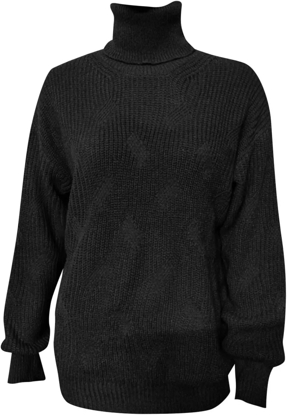 Oversized Turtleneck Sweater Women Mock Neck Long Sleeve Chunky Knit Sweaters Cozy Cowl High Neck Knitted Jumper Top