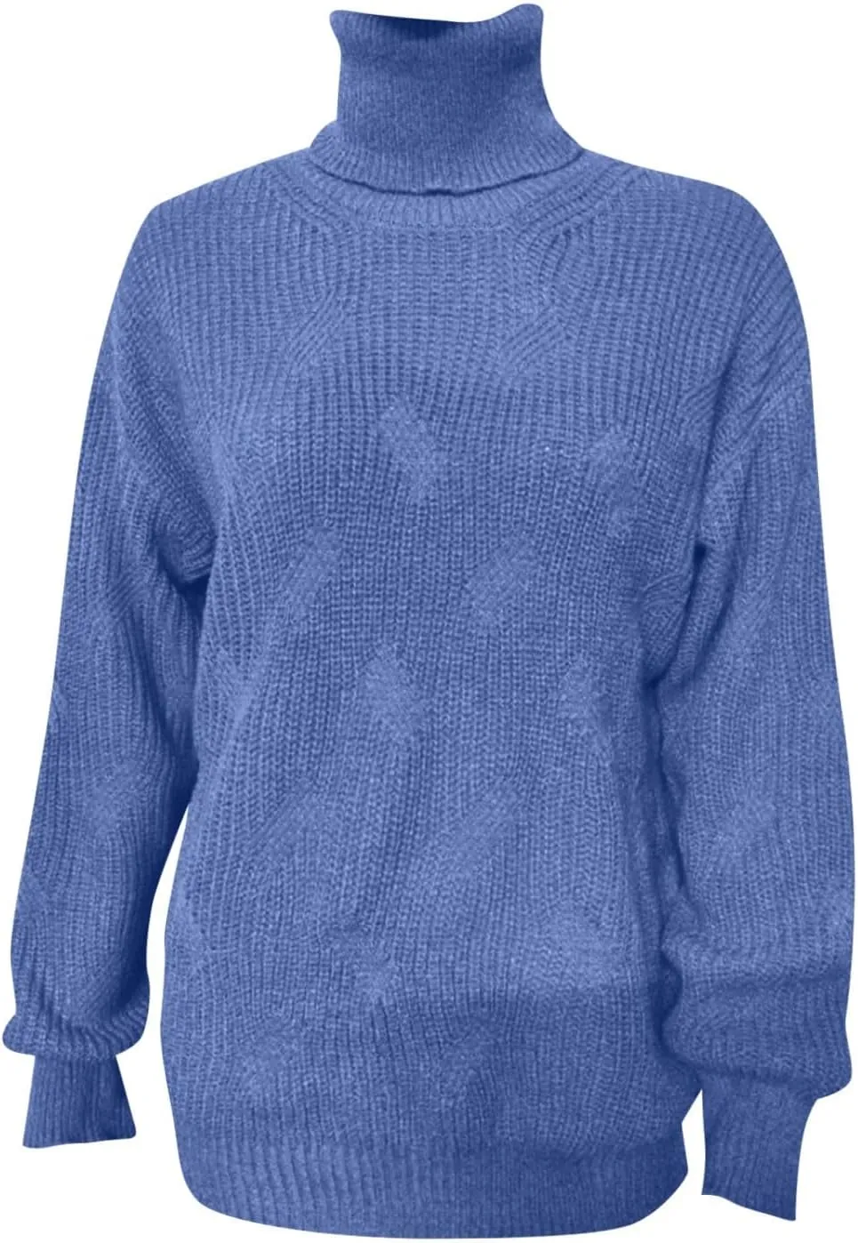 Oversized Turtleneck Sweater Women Mock Neck Long Sleeve Chunky Knit Sweaters Cozy Cowl High Neck Knitted Jumper Top