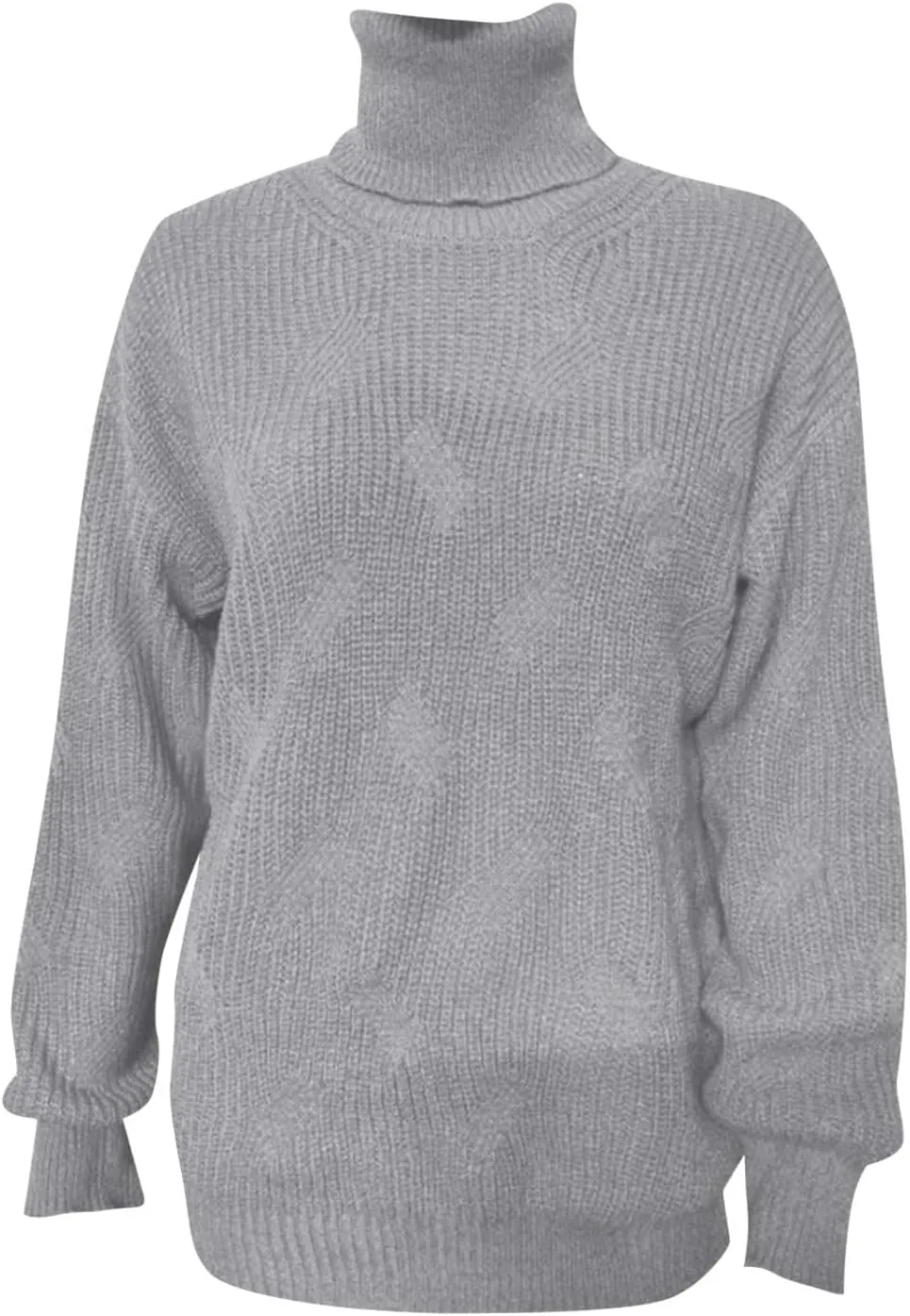 Oversized Turtleneck Sweater Women Mock Neck Long Sleeve Chunky Knit Sweaters Cozy Cowl High Neck Knitted Jumper Top
