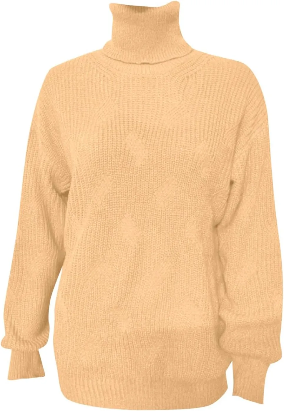 Oversized Turtleneck Sweater Women Mock Neck Long Sleeve Chunky Knit Sweaters Cozy Cowl High Neck Knitted Jumper Top