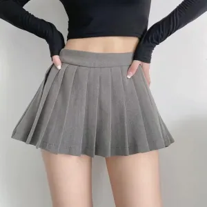 Pooyikoi Womens Sexy Mini Skirts High Waisted Pleated Tennis Skirt A-Line Skater Skirts Lining Shorts Pleated