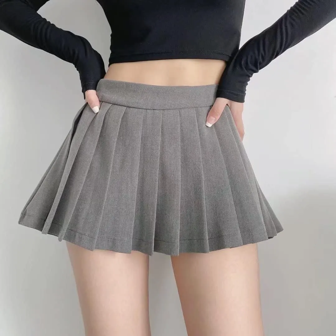 Pooyikoi Womens Sexy Mini Skirts High Waisted Pleated Tennis Skirt A-Line Skater Skirts Lining Shorts Pleated
