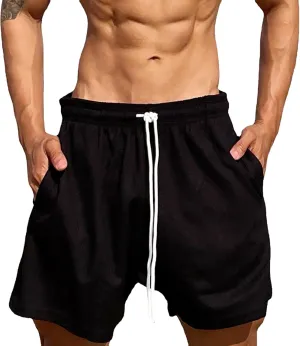 Quick Dry Workout Shorts for Men Lightweight Outdoor Gym Athletic Short Knee Length Travel Golf Camping Casual Running Short