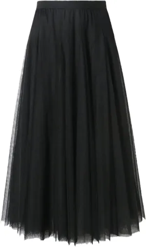 SANGTREE Women's Tutu Tulle A-Line Layered Mesh Midi Skirt, US XS - US 2XL