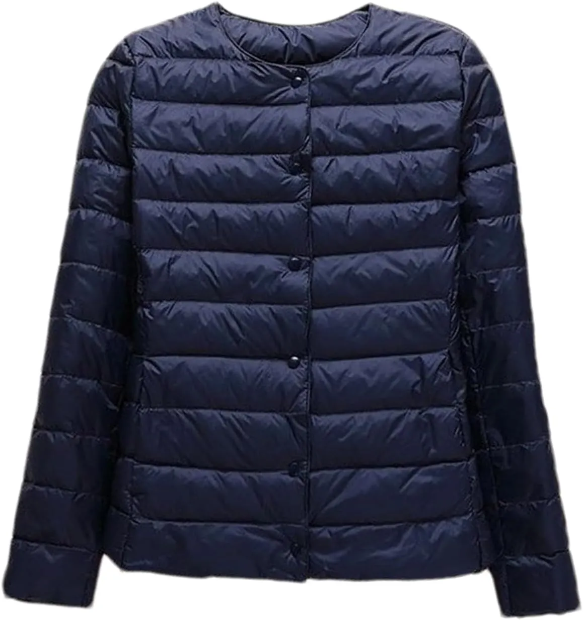 SaoBiiu Women Down Coat Ultralight Collarless Duck Down Jacket Portable Female Padded Parkas Puffer Overcoat