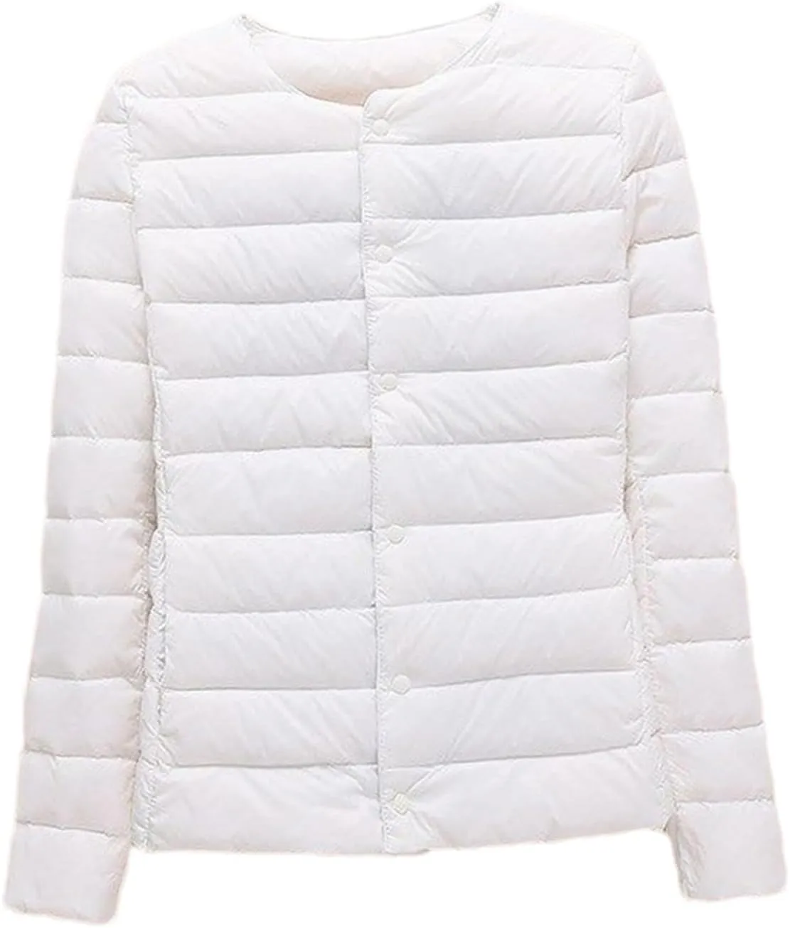 SaoBiiu Women Down Coat Ultralight Collarless Duck Down Jacket Portable Female Padded Parkas Puffer Overcoat