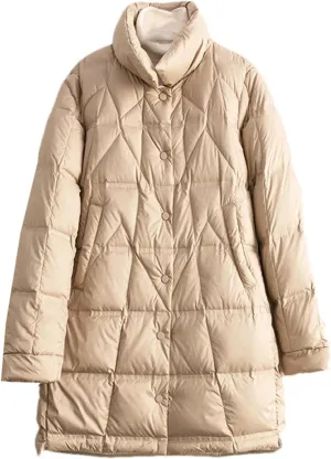 SaoBiiu Women Down Jacket Ultra Light Casual Warm Puffer Coat Winter Mid-Long Parkas