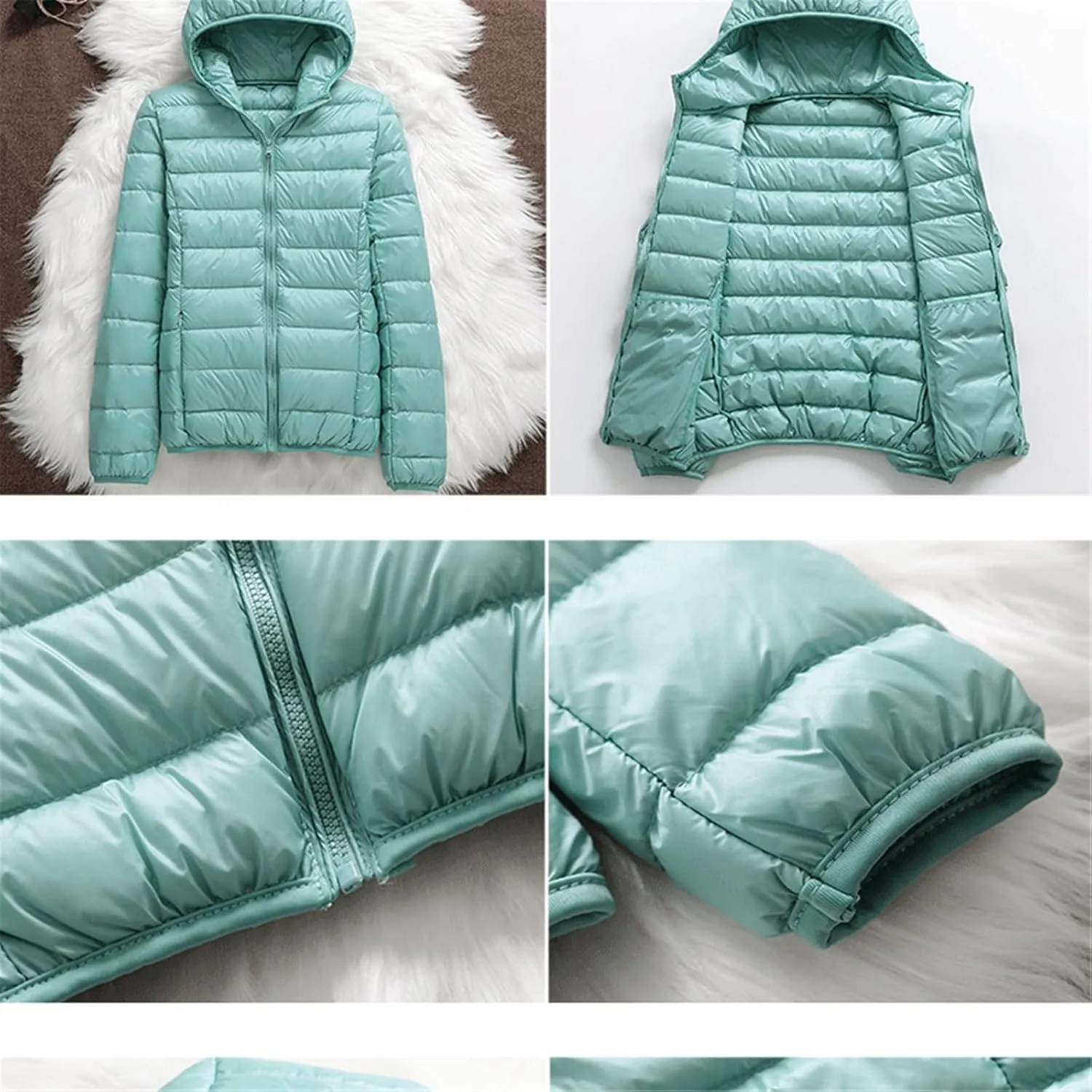 SaoBiiu Women Hooded Puffer Jackets 90% White Duck Down Female Coats Ultralight Packable Casual Parkas