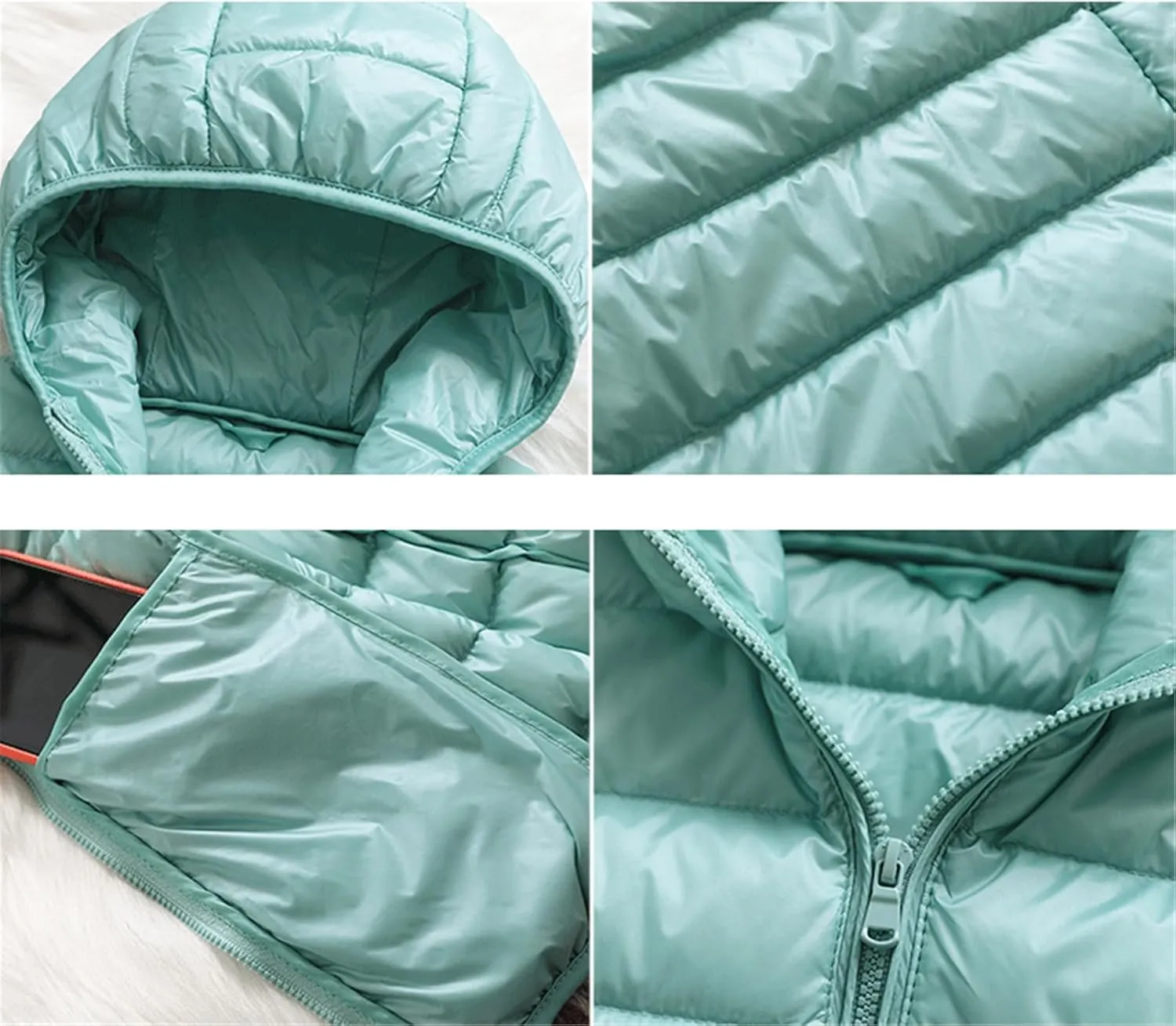 SaoBiiu Women Hooded Puffer Jackets 90% White Duck Down Female Coats Ultralight Packable Casual Parkas