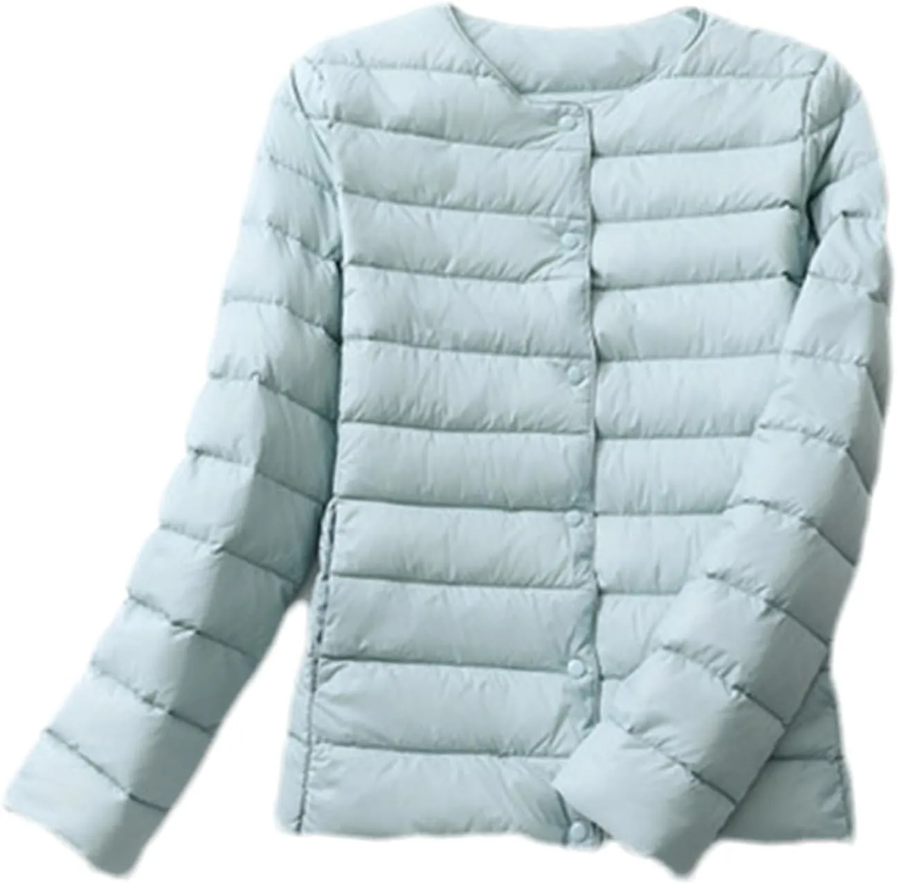 SaoBiiu Women Reversible Ultralight Puffer Jacket Collarless Duck Down Coat Female Portable Windproof Parkas