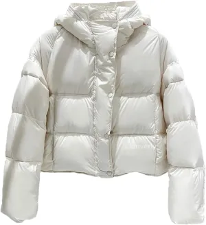SaoBiiu Women Ultra Light Down Jacket Short Loose Thick Puffer Coat Casual Parkas