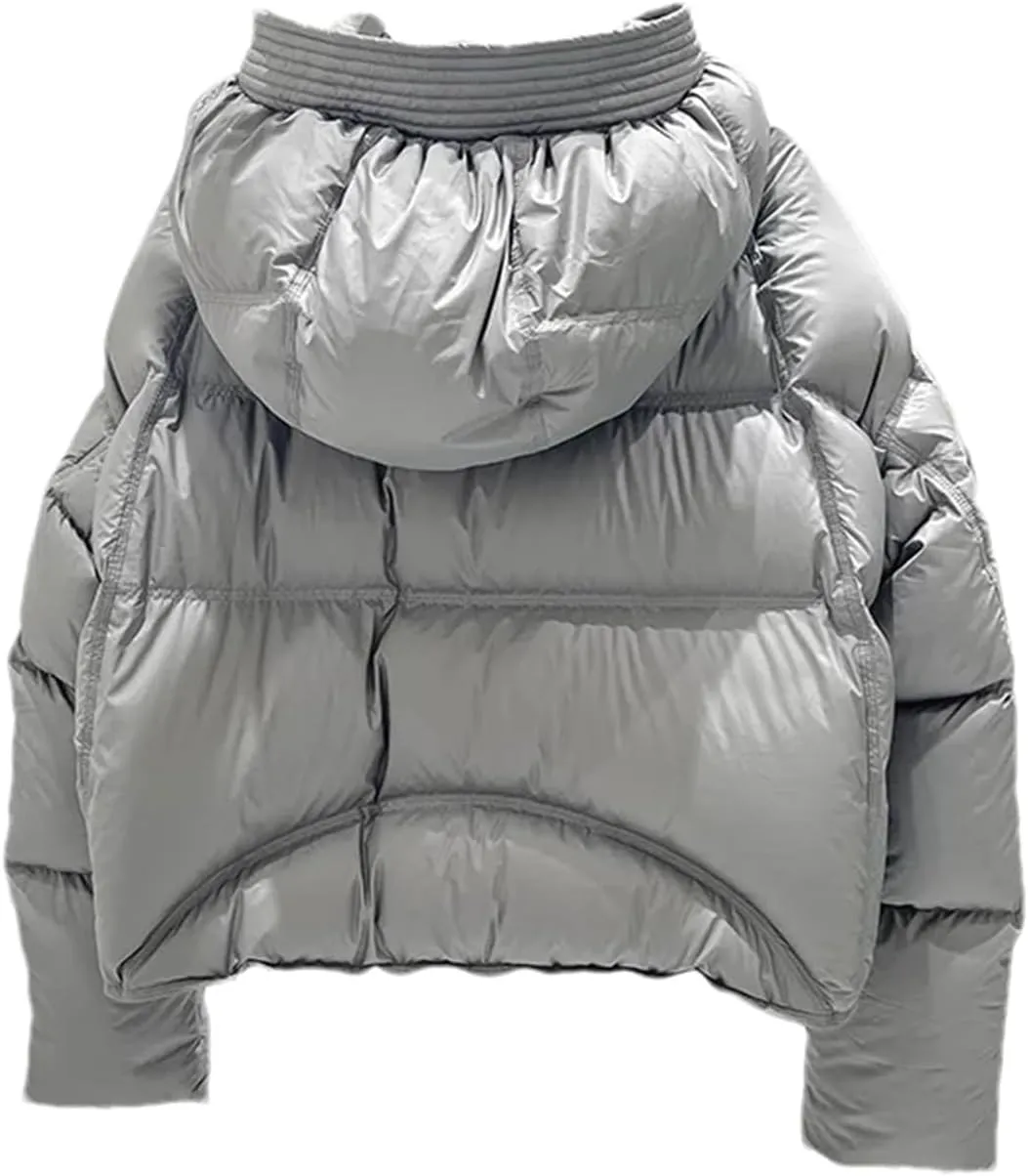 SaoBiiu Women Ultra Light Down Jacket Short Loose Thick Puffer Coat Casual Parkas