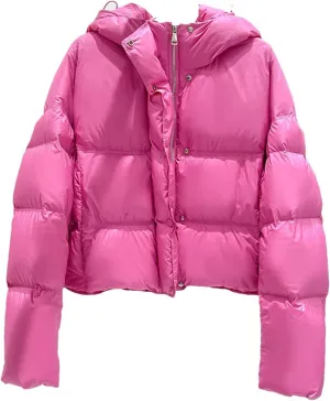 SaoBiiu Women Ultra Light Down Jacket Short Loose Thick Puffer Coat Casual Parkas
