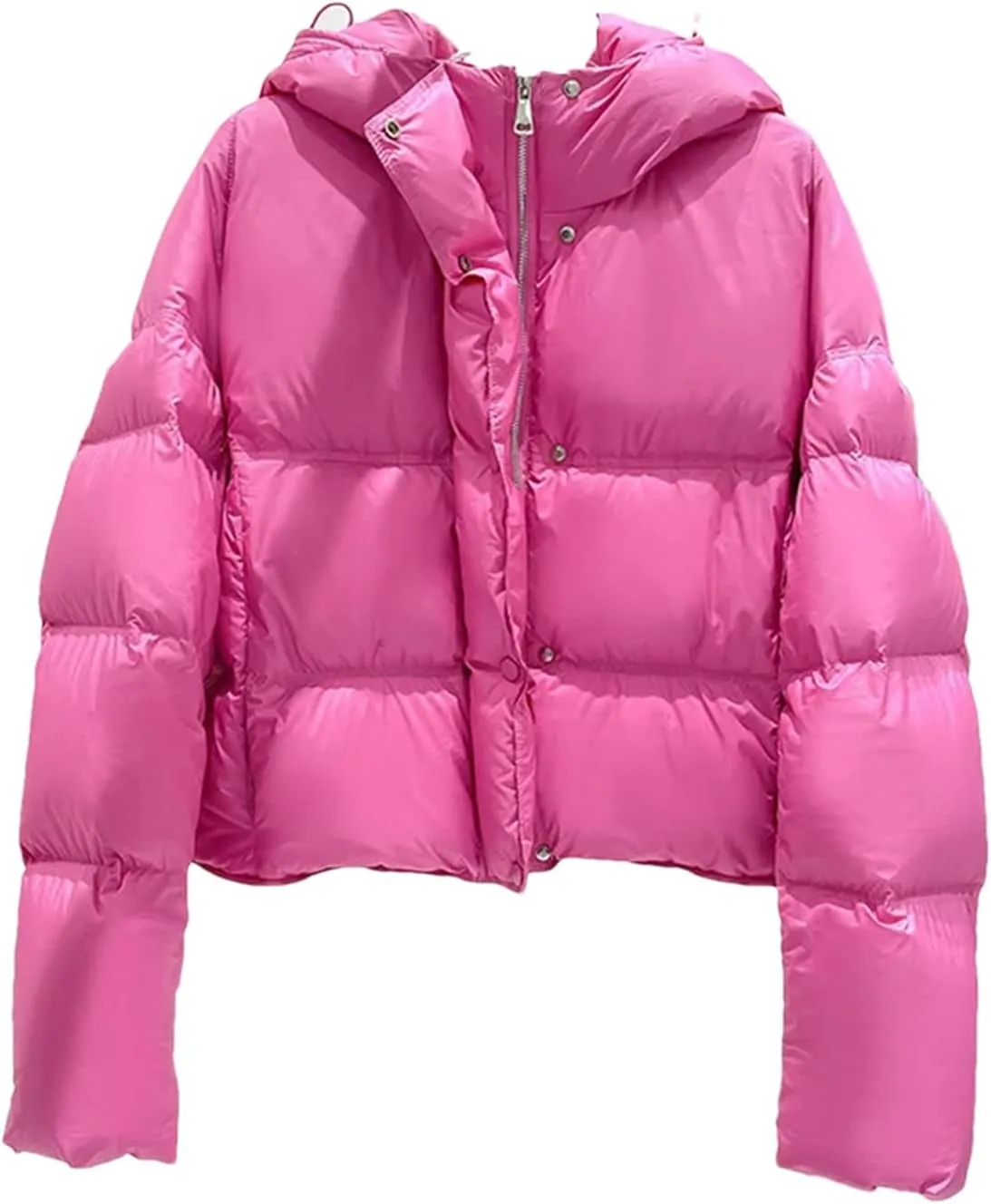 SaoBiiu Women Ultra Light Down Jacket Short Loose Thick Puffer Coat Casual Parkas