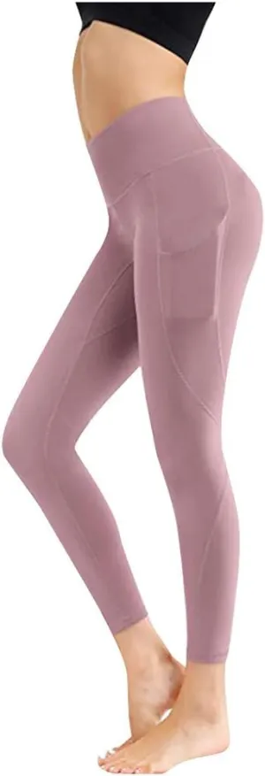 Spandex Leggings for Women Solid Color Casual Elastic High Waist Thread Simple Fit Sexy Sports Yoga Shorts Piink Leg