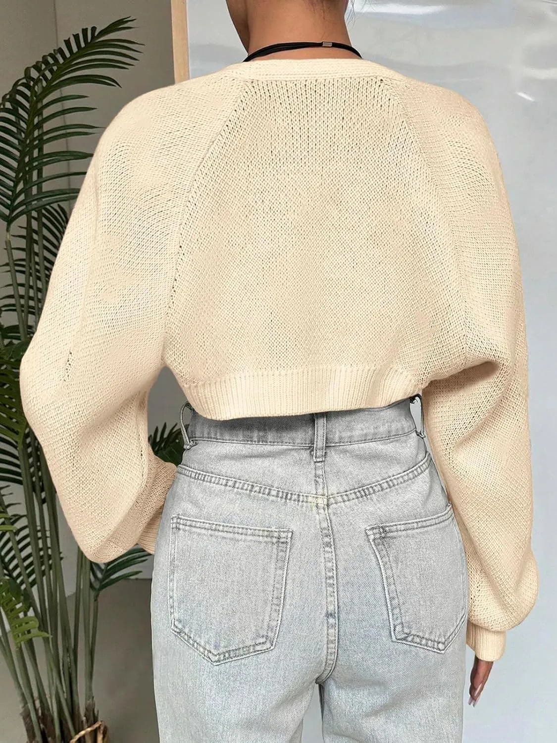 SPR&JOY Women’s Bolero Shrug Sweaters, Knitted Open Front Long Sleeve Cropped Tops, Solid Cute Sexy Casual Fashion Cardigans