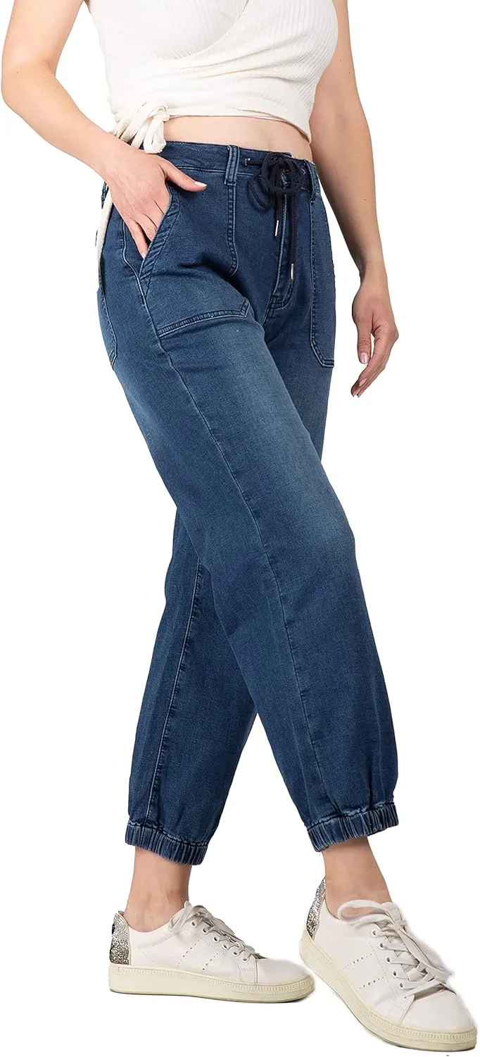 Standards & Practices Modern Women's Drawstring Denim Knit Skinny Joggers Pants