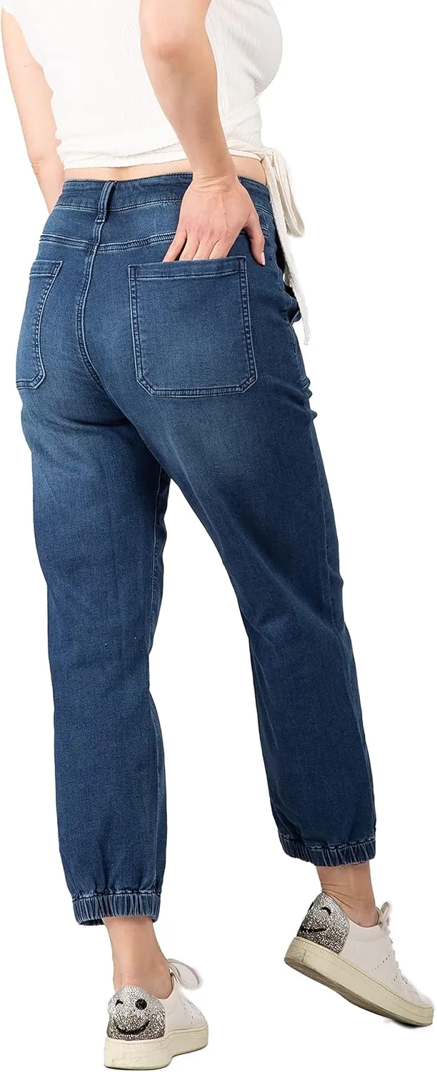 Standards & Practices Modern Women's Drawstring Denim Knit Skinny Joggers Pants