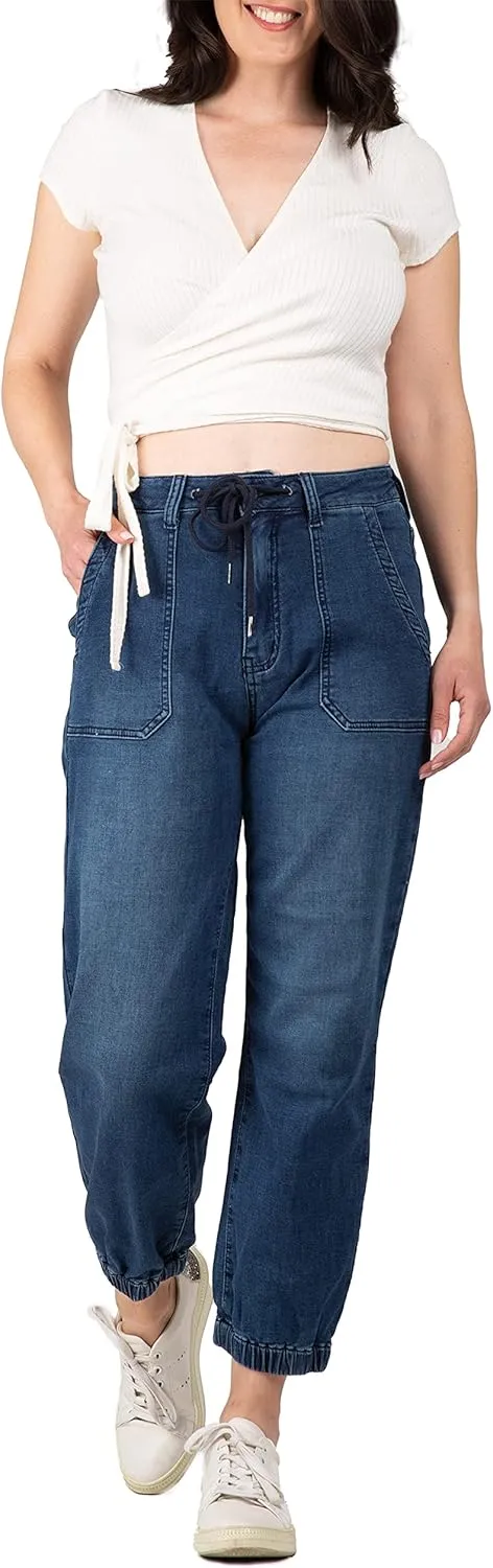 Standards & Practices Modern Women's Drawstring Denim Knit Skinny Joggers Pants