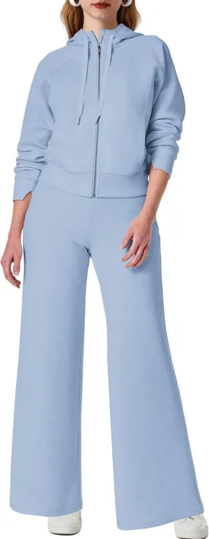 SuperPrity Women 2 Piece Outfits Sweatsuits 2024 Fall Zip Up Hoodie Sweatshirt Sweatpants Tracksuit Matching Sweat Lounge Set