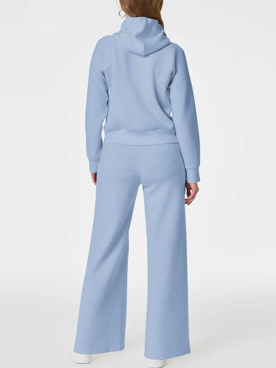 SuperPrity Women 2 Piece Outfits Sweatsuits 2024 Fall Zip Up Hoodie Sweatshirt Sweatpants Tracksuit Matching Sweat Lounge Set