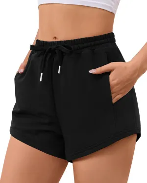 Sweat Shorts Women Comfy Trendy Casual Summer Drawstring Cotton Lounge Shorts Womens Athletic Outfits Clothes