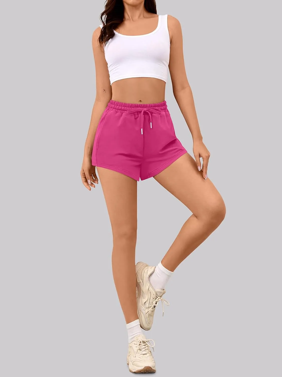 Sweat Shorts Women Comfy Trendy Casual Summer Drawstring Cotton Lounge Shorts Womens Athletic Outfits Clothes