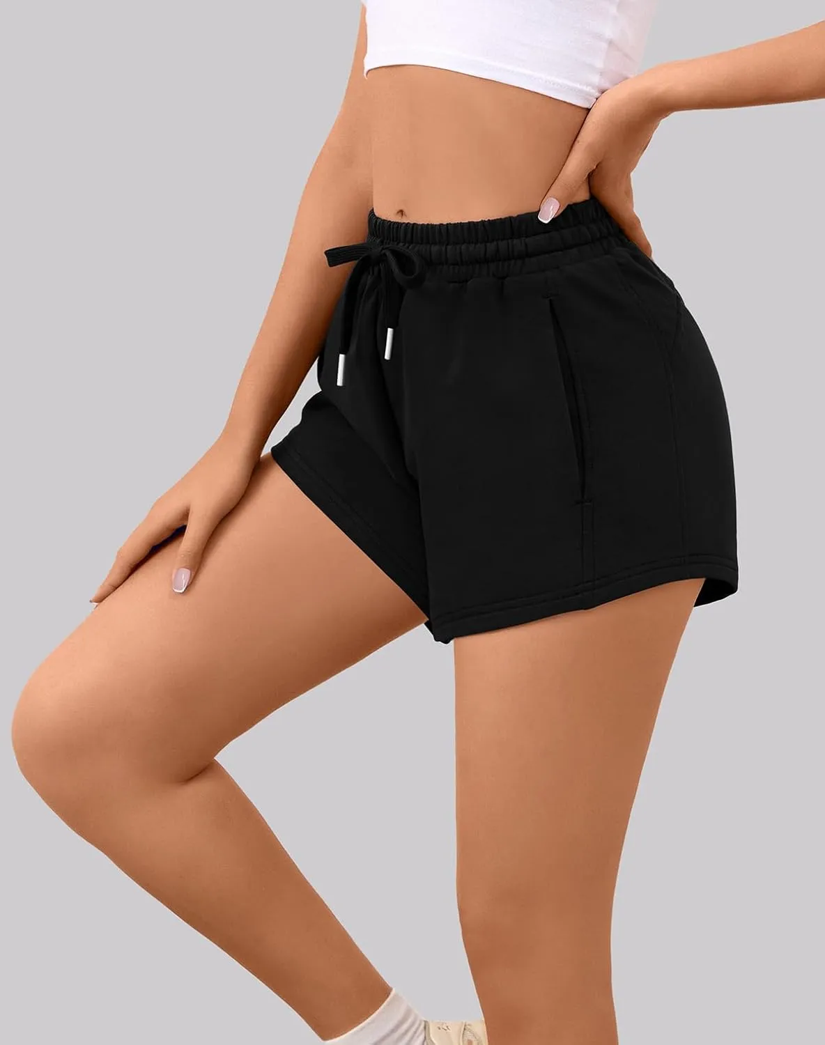 Sweat Shorts Women Comfy Trendy Casual Summer Drawstring Cotton Lounge Shorts Womens Athletic Outfits Clothes