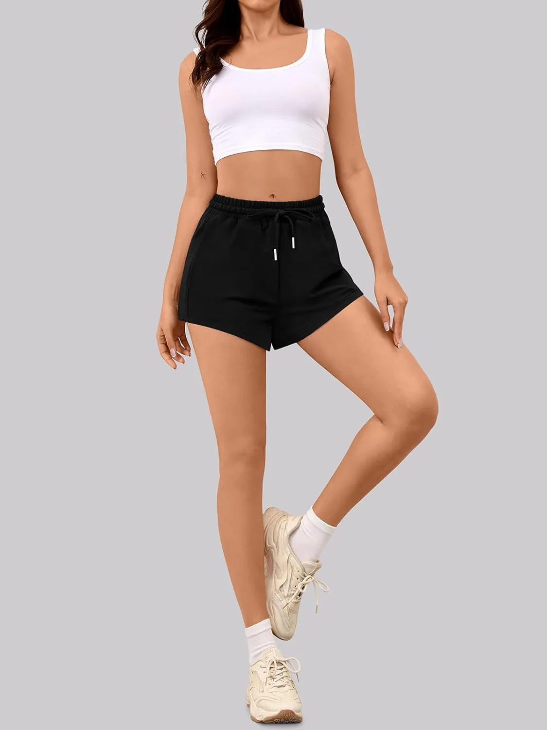 Sweat Shorts Women Comfy Trendy Casual Summer Drawstring Cotton Lounge Shorts Womens Athletic Outfits Clothes