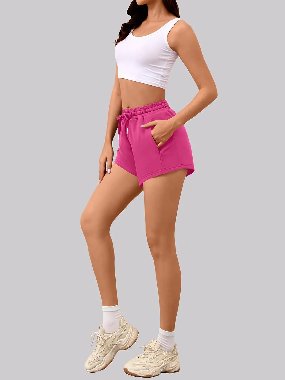 Sweat Shorts Women Comfy Trendy Casual Summer Drawstring Cotton Lounge Shorts Womens Athletic Outfits Clothes