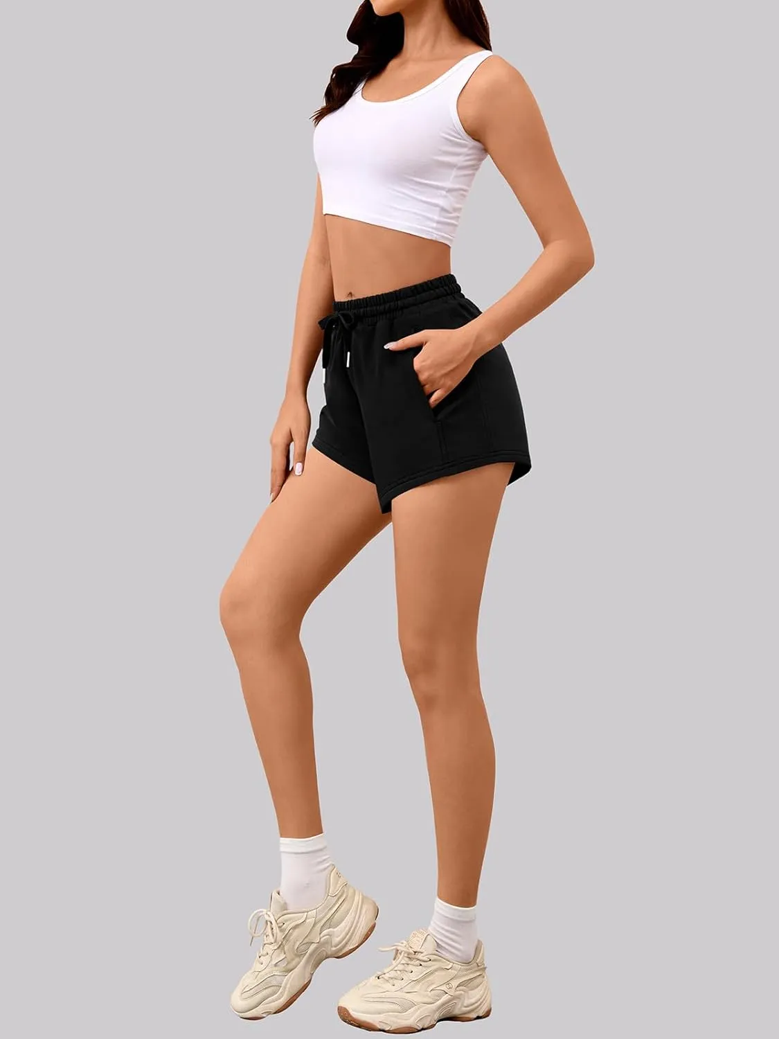 Sweat Shorts Women Comfy Trendy Casual Summer Drawstring Cotton Lounge Shorts Womens Athletic Outfits Clothes