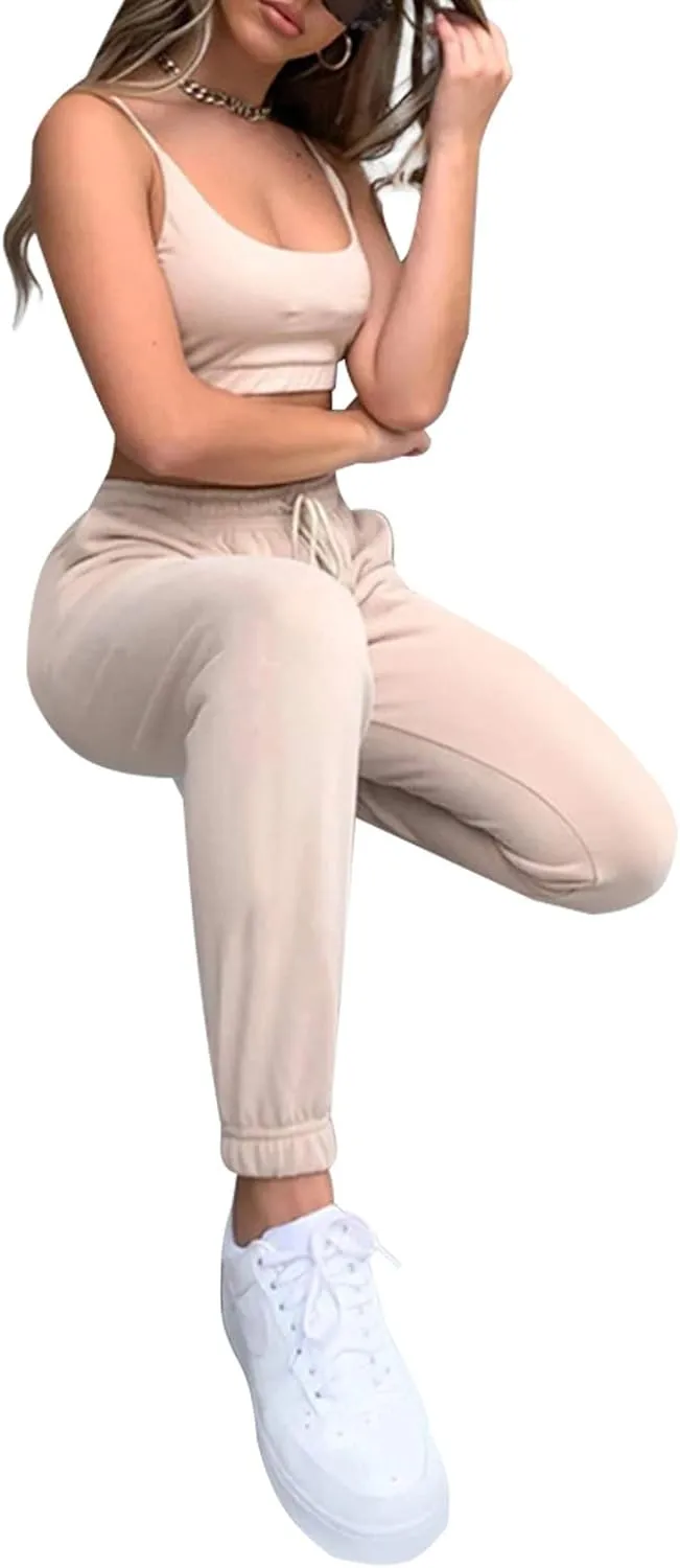 Sweatpants for Teen Girls,Women's High Waisted Joggers Summer Workout Baggy Yoga Pants Cinch Bottom Trousers