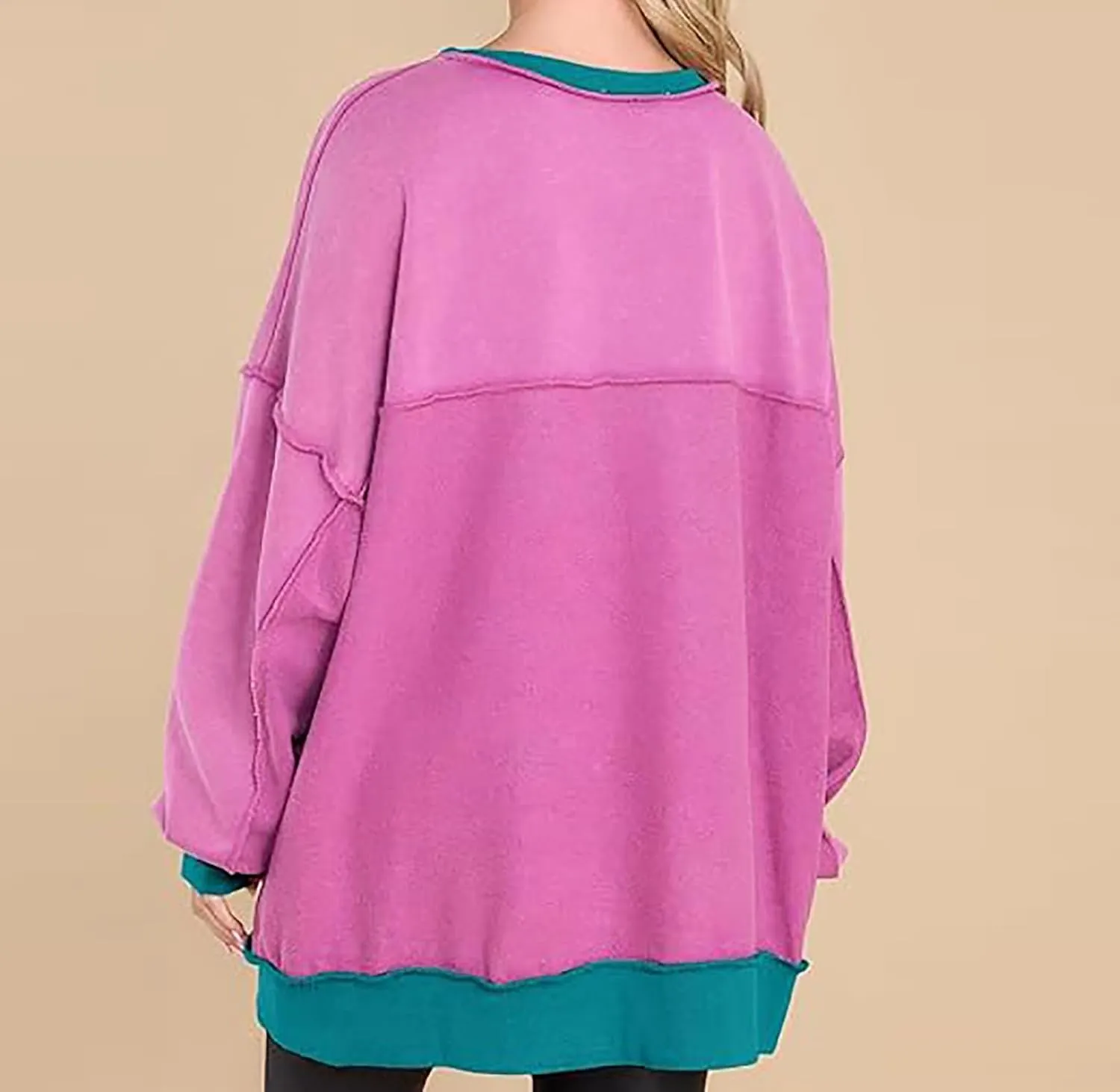 Sweatshirt for Women Oversized Crewneck Side Slit Long Sleeve Pullover Shirts Loose Fit Fall Fashion Trendy Hoodies