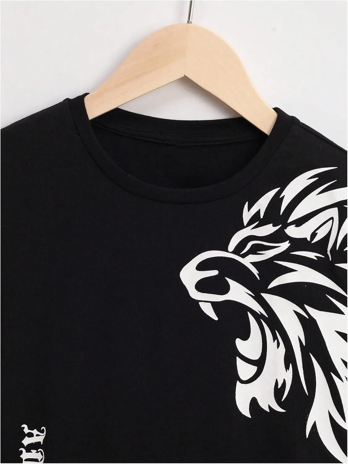 SweatyRocks Boy's Letter Print T Shirts Crew Neck Short Sleeve Graphic Tees Tops